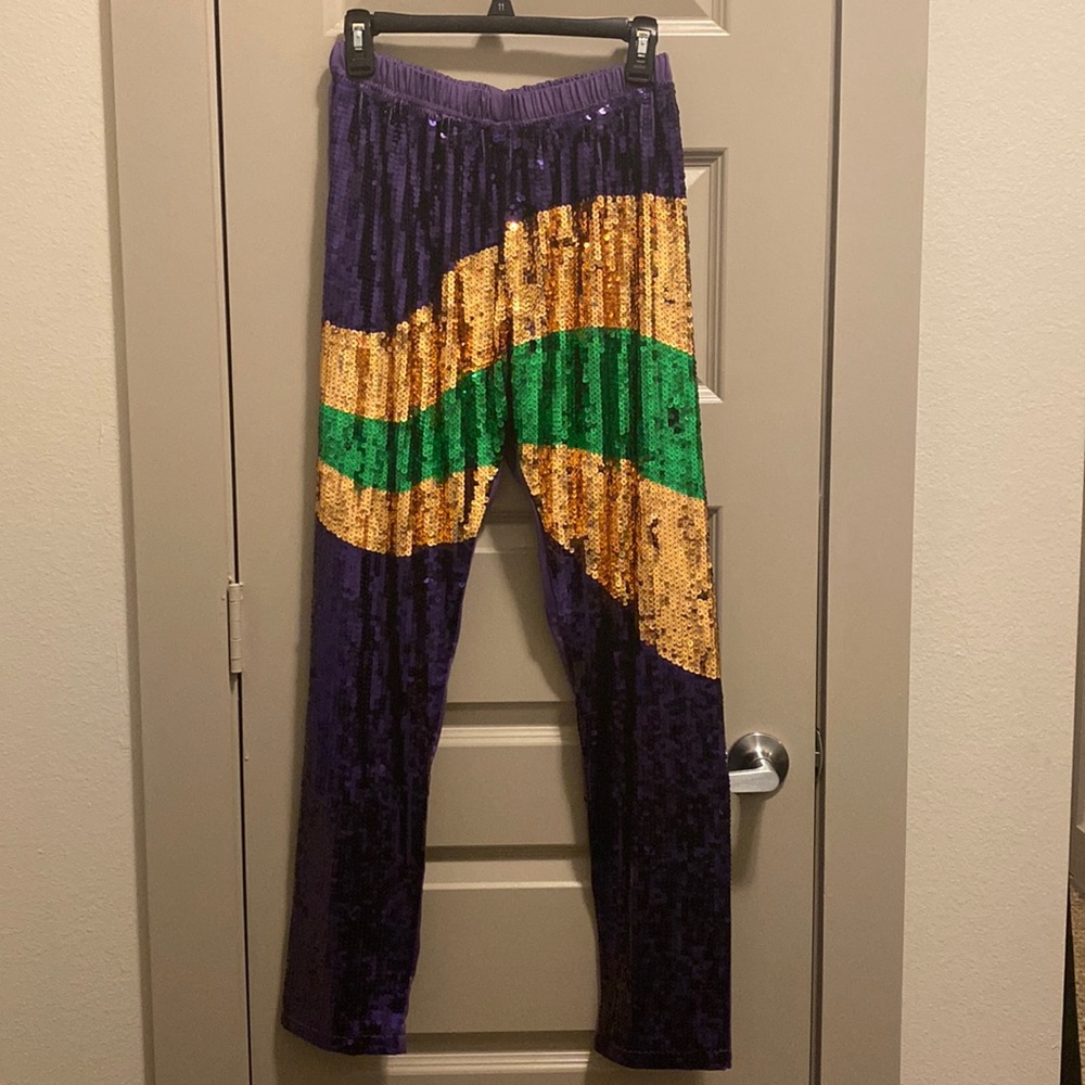 Mardi Gras sequin pants